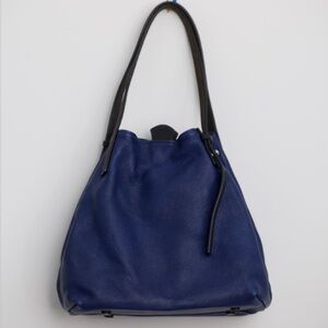 Chic Navy Leather Shoulder Bag